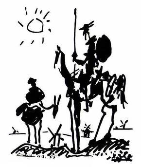Don Quixote — sketch after Pablo Picasso, 1955